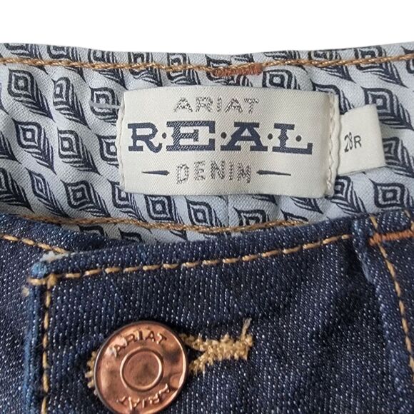 Ariat Real Jeans High Rise Ophelia Flare Fray Hem Size 28x32 - Picture 7 of 15